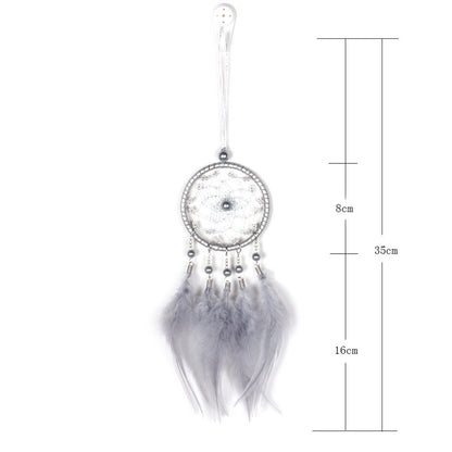 Mini Dream Catcher Car Pendant Accessory Interior for Girls Feather Mirror Hanging Pendant Home Decor Lucky Car Ornament Girls