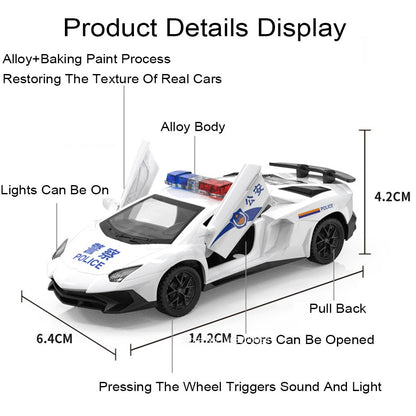 1:32 Divo Alloy Lambor LP750 Modelo de Brinquedo Carro Fundido Porta Aberta com Luz de Som Puxar Para Trás Carros Esportivos em Miniatura Presente para Meninos