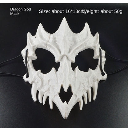 Halloween Mask Half-face Mask Cos Dragon God Fierce Tiger Night Fork Tengu Man Wolf Mask Performance Skull Masks