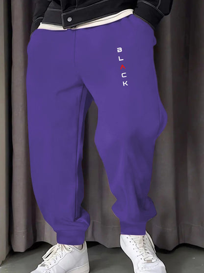 Calça Moletom Masculina Estampada Simples Preta Confortável Calça Multicolorida Y2K Calça de Moletom Casual para Corrida Unissex