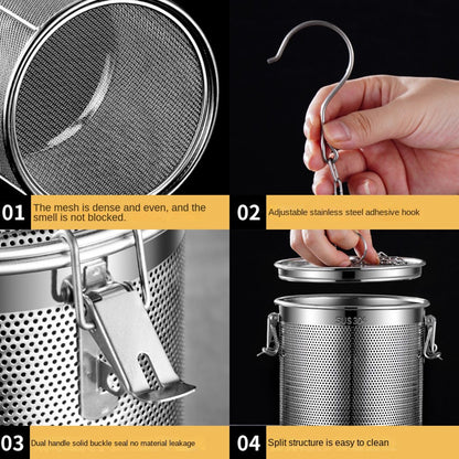 Filtro de Aço Inoxidável Com Tampa Corrente Gancho Malha Fina Filtro Utensílio de Cozinha Cesta de Salmoura para Panela Acessórios