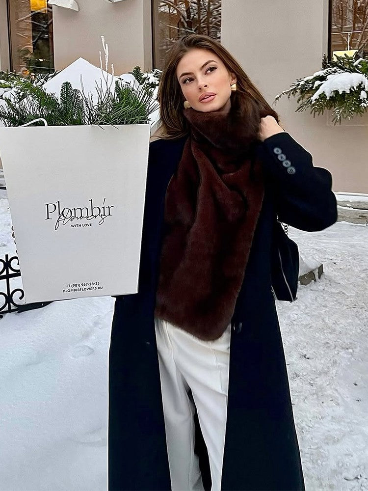 Women Solid Faux Fur Vest Crop Top Fashion Turtleneck Fluffy Short Tank Tops 2025 Winter Lady Elegant Sleeveless Jacket Coat