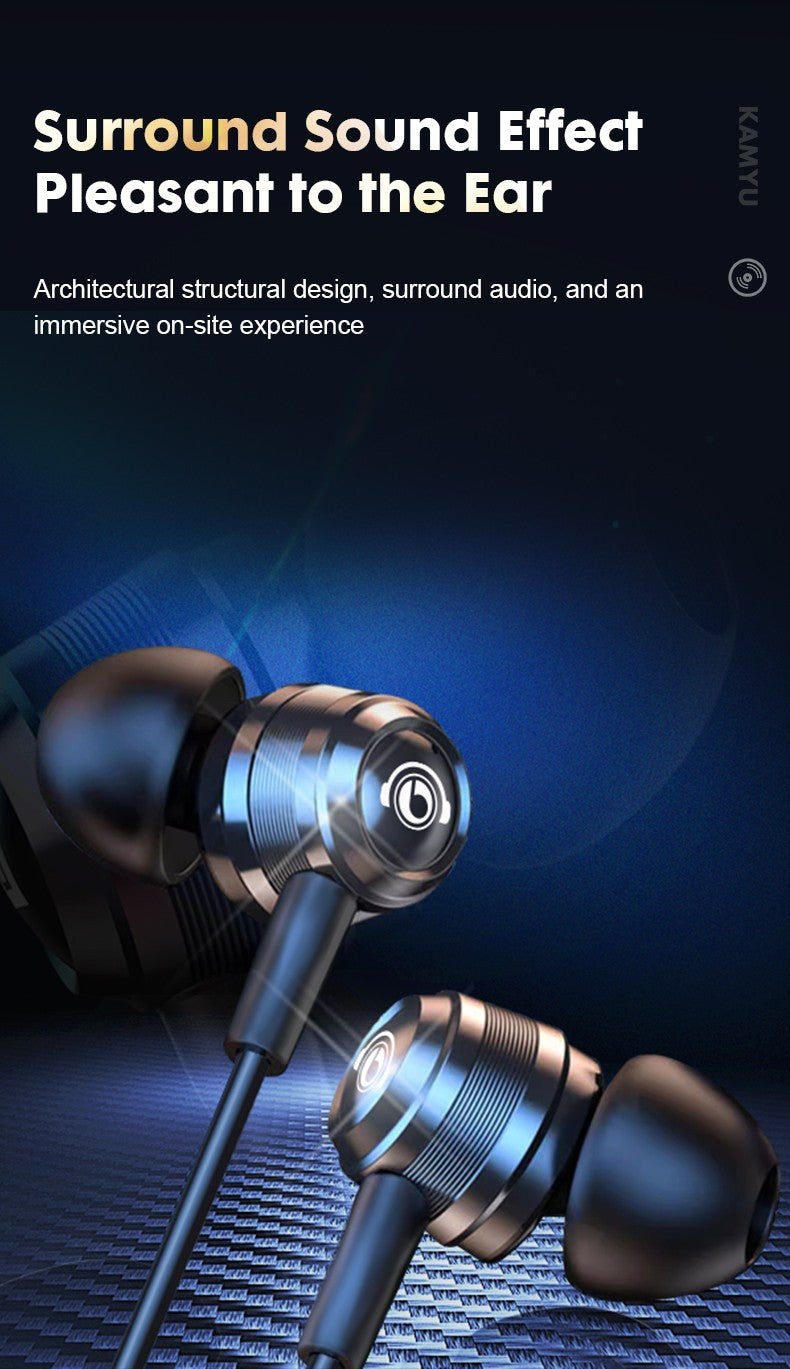 Fones de ouvido com fio J109, qualidade de som superior, fones de ouvido intra-auriculares com conector tipo C e 3,5 mm, fones de ouvido estéreo HiFi de metal com microfone