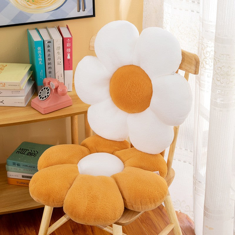 Flower Cushion Girly Room Decor Sunflower Pillow Bay Window Pink Flower Setting for Kids Bedroom Seat Pillow