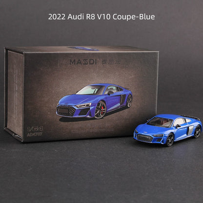 Massdi 1:64 Audi R8 V10 Coupe Performance 2022 Carro Modelo Liga Miniatura Supercarro Veículo Diecast Brinquedo