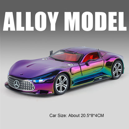 1:24 Visão GT 300SL Carro Esportivo Modelo Liga Fundida Brinquedos Som Luz Puxar para Trás Portas Abertas Veículos Miniatura Presentes para Crianças