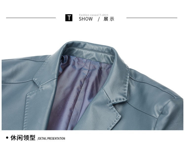 2025 Autumn Winter Men's Genuine Leather Blazers Jackets Slim Fit Suits Coats Business Casual Genuine Leather Suits Jackets Male