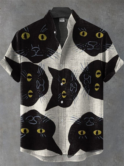 2025 tropical jungle print lapel casual Hawaiian shirt print style short sleeved casual shirt for men