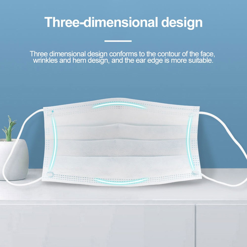 Pink Black Disposable Non-woven 3-layer Face Mask Breathable Mask With Elastic Earband Breathable Adult Mouth Mask