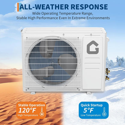 Bomba de Calor Inverter Mini Split de Alta Eficiência (SEER 18.5-22) – 9000-24000BTU 115V/230V Wi-Fi Remoto Fácil Instalação Para Casa