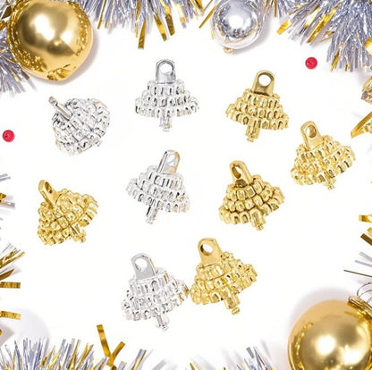 50/100pcs Creative Accessory Christmas Parts Pendant Set Balls Charms Pendants Caps Decoration Holder Sphere Stand Replacement