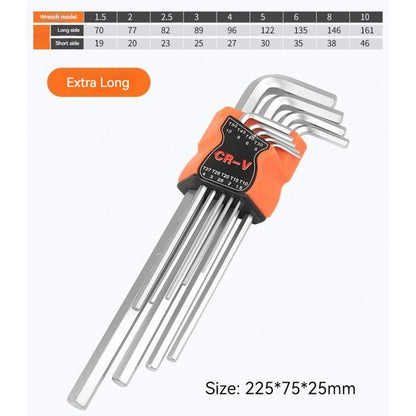 9PCS/Set L Type Double-End Screwdriver Hex Wrench Set Allen Key Hexagon Flat Ball Torx Star Head Spanner Key Set Hand Tools