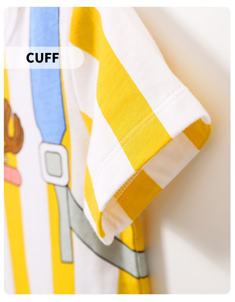 Baby Boys Cartoon Cosplay Outfit 0-18 Months Newborn Knitted 100% Cotton Short Sleeve Infant Clothes Toddler Onesie Costume Cool