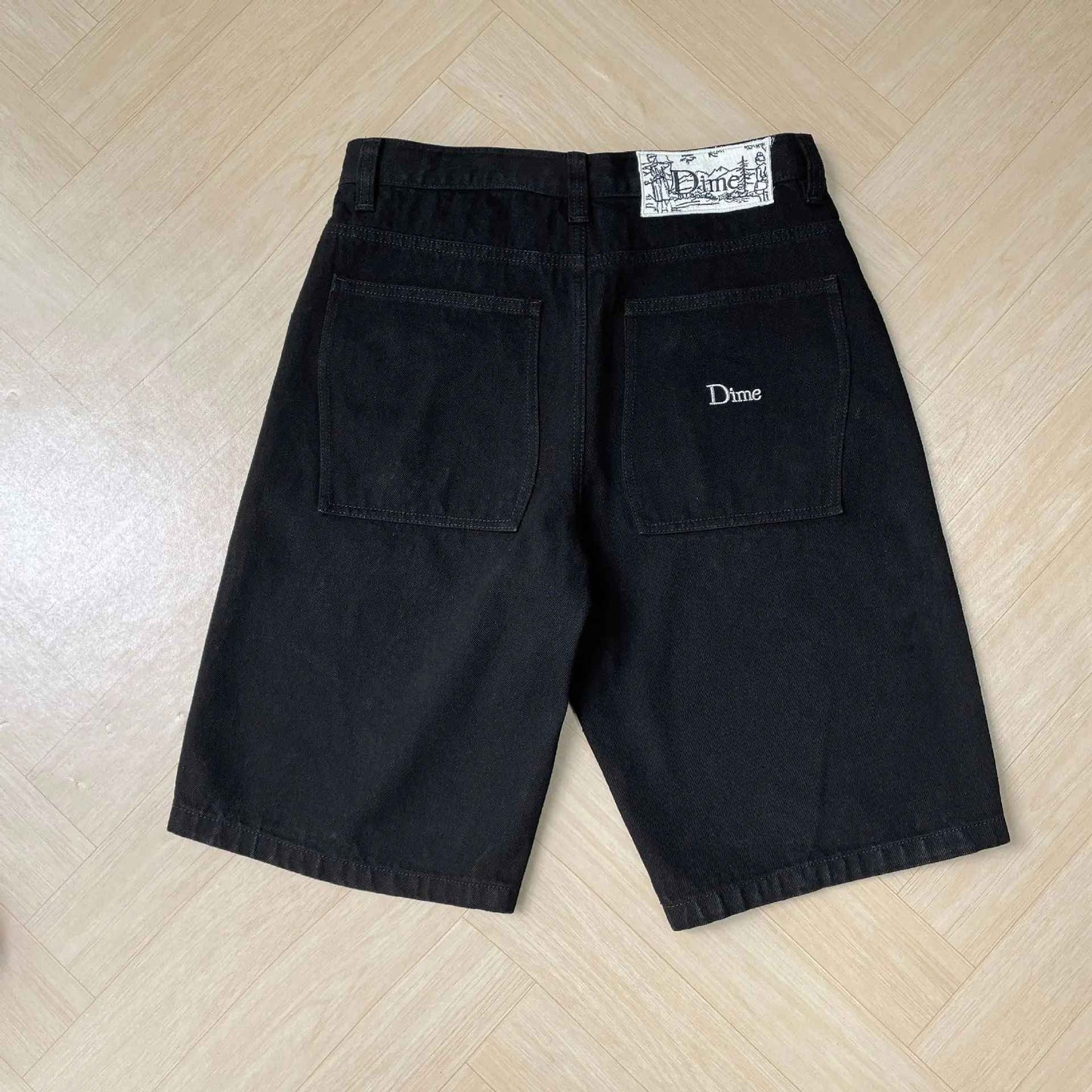 Calça Jeans Masculina Dime Baggy Reta Larga Casual Streetwear Skate Calça Jeans Lavada Comprida Curta Estilo Hip Hop