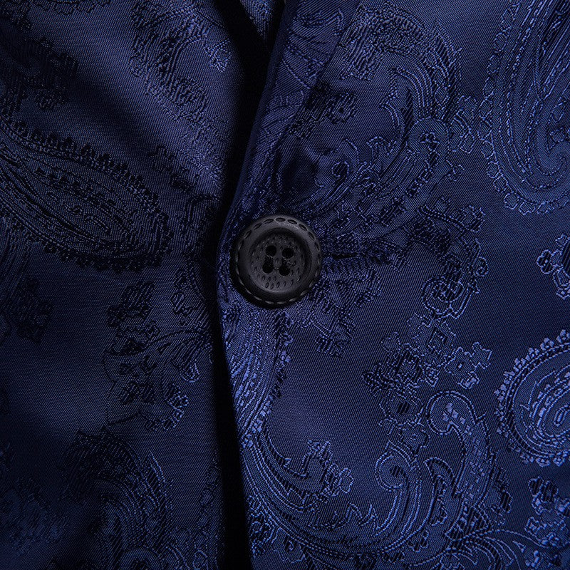 Multi Colors Men's Suit Palace Style Dark Pattern Design and Fashionable One Button Buckle Slim Fit Blazer Mujer Clothing