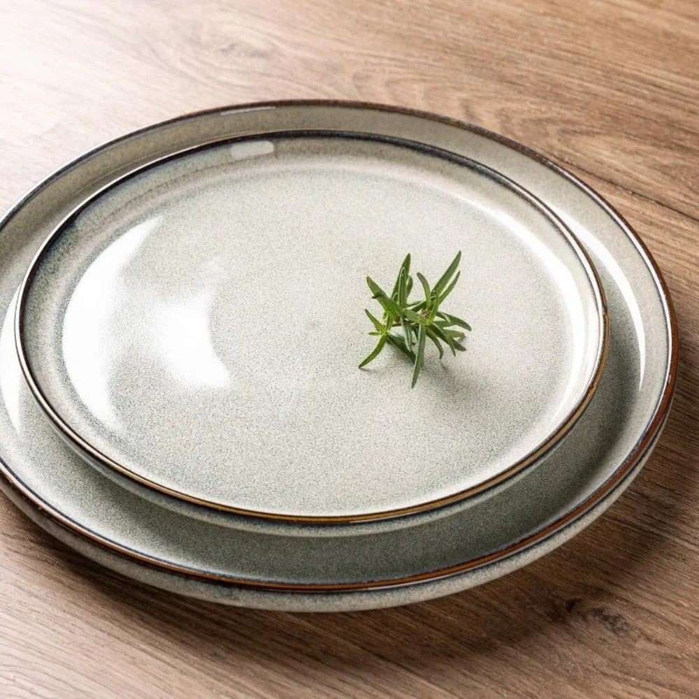 Ceramic Tableware Set for 4, 12-piece Ceramic Plate and Bowl Set, Scratch-resistant Tableware, Dishwasher-safe