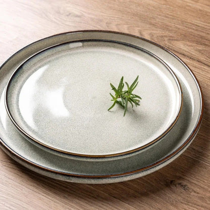 Ceramic Tableware Set for 4, 12-piece Ceramic Plate and Bowl Set, Scratch-resistant Tableware, Dishwasher-safe