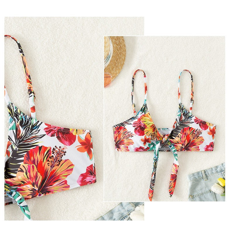 Bohemian Print Sexy Women's Beach Bikinis Three Pieces Bikini Set Cover Up Swimwear High Waisted Bikini Set Women Swimsuit 2025