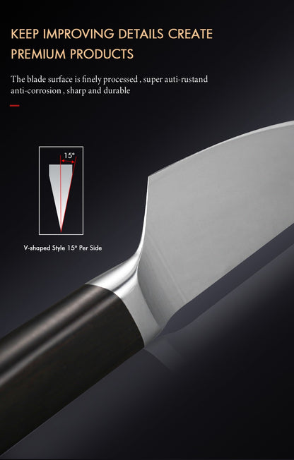 TURWHO 1-3 PCS Kitchen Knives Set German 1.4116 High Carbon Stainless Steel Japanese Nakiri Cleaver Slicing Utility Chef Knifes