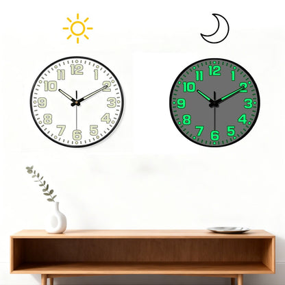 1 PC Luminous Wall Clock Light In Dark Night Digital Quartz Movement Bedrooms Living Room Study Loudspeaker Mute Clock
