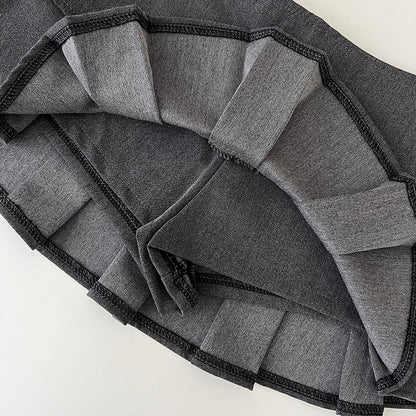 Low Waist Mini Skirt Y2K Black Low Rise Pleated Skort with Bulit-in Shorts Micro Miniskirt Women Teenage Girls Sweet Outfit