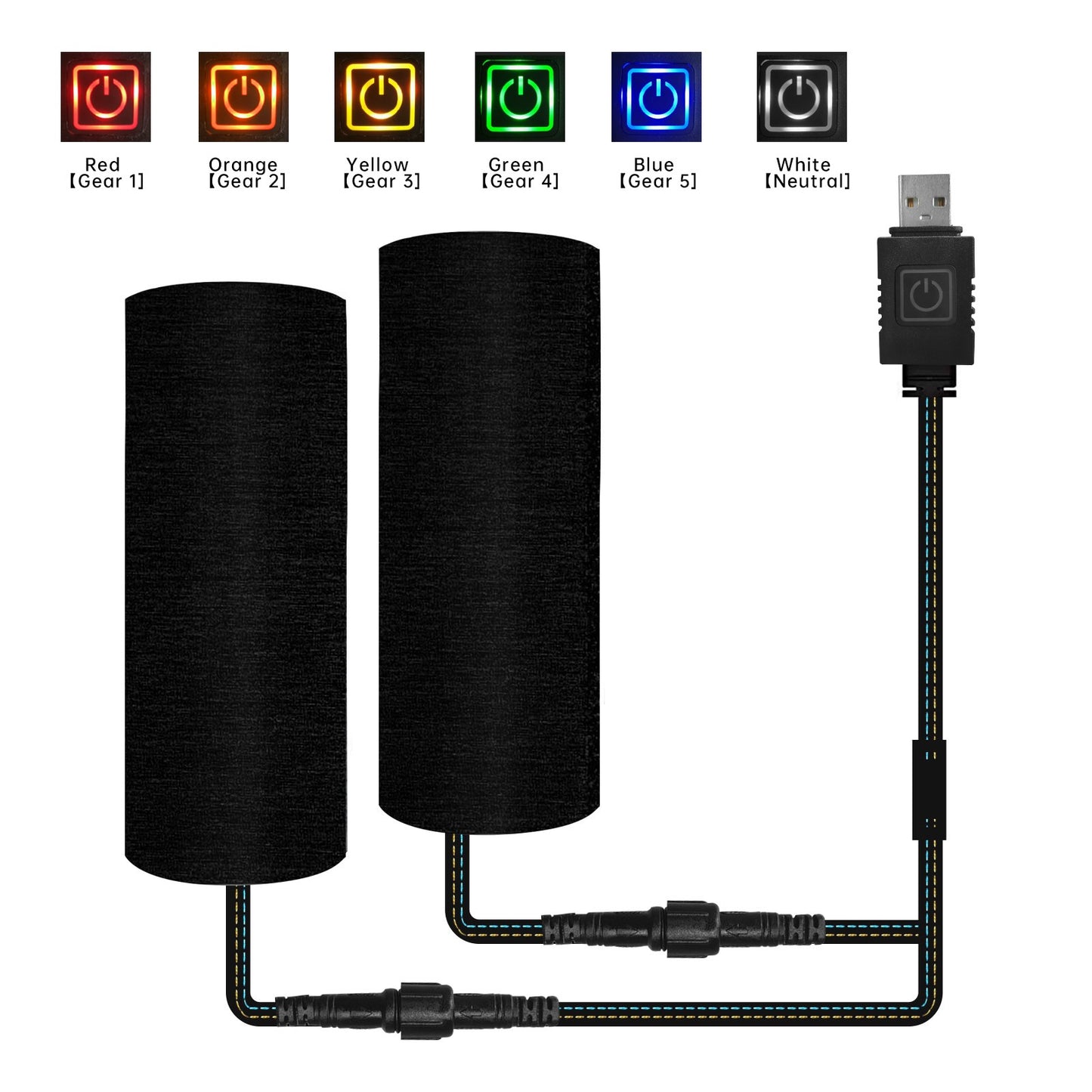 Extractme Punhos Aquecidos para Motocicleta 5V USB 6 Marchas Aquecedor Elétrico de Punho Antivibração Antiderrapante Kits de Aquecimento Rápido