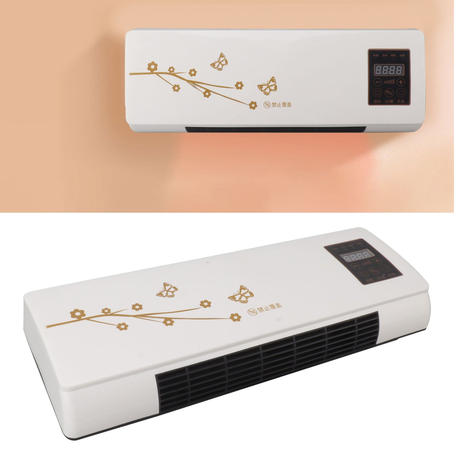 Ar Condicionado de Parede Pequeno com Função de Resfriamento e Aquecimento para Sala de Estar, Quarto e Escritório