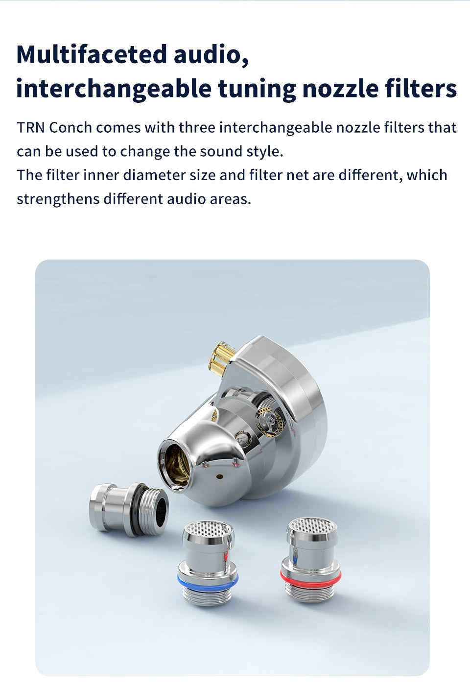 TRN CONCH In-Ear Earphones 10mm Dual Magnetic Circuit DLC Dynamic Driver Headphones Sports Earbuds Monitor IEMS with 3.5/2.5/4.4