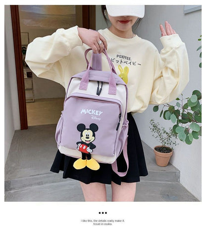 Disney Mickey Mouse Backpack for Kids Cute Cartoon Fashionable Backpack for Students Travel Bag Birthday Gift for Children