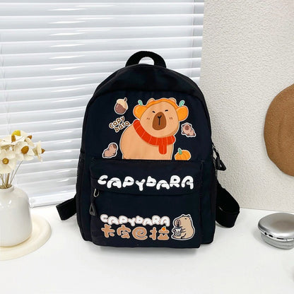 Creative Cute Capybara Backpack Large Capacity Cartoon Animal Lightweight Multi Functional Schoolbag  Kids Boys Girls Rucksack