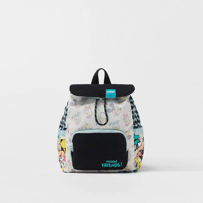 Mochilas Infantis Escolares Desenho Animado Fofo Bolsas de Ombro Duplo para Bebês Meninos Mochilas Simples Mickey Mouse para Crianças de 4-6 Anos