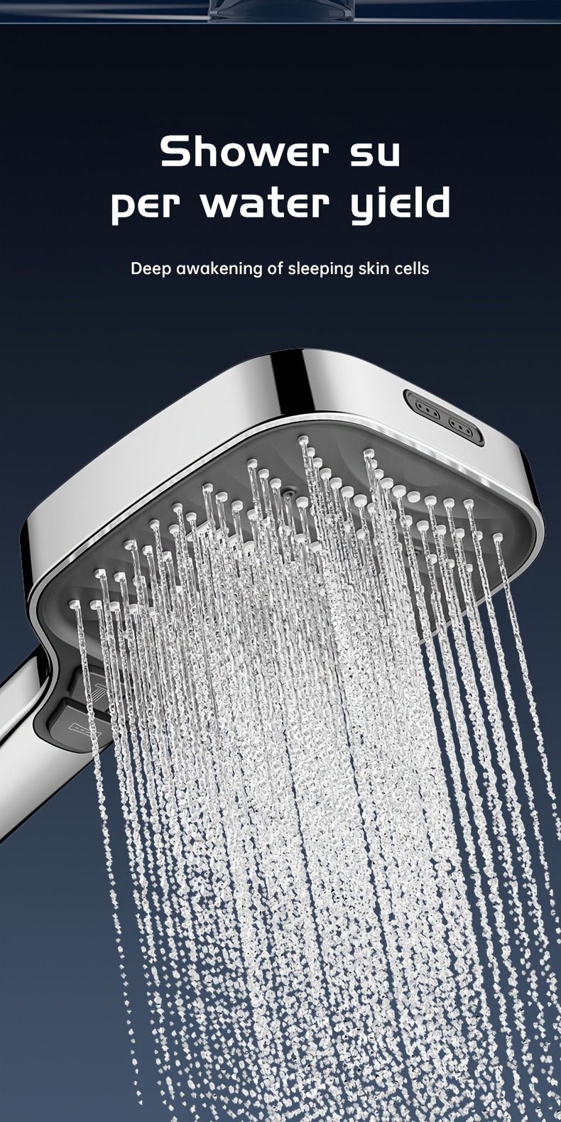 Chuveiro Turbo Pressurizado com 8 Modos, Painel Grande de 12cm, Chuveiro Econômico, Chuveiro com Filtro em ABS Reforçado à Prova de Explosão