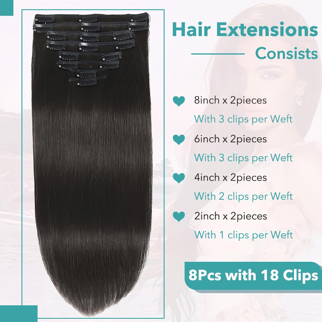 Mega Hair Tic Tac Humano 30-60cm Liso 120g 100% Cabelo Humano Brasileiro Remy Tic Tac para Mulheres