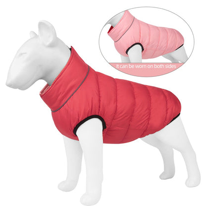 Autumn Winter New Double-Sided Warm Dog Cotton Clothes Pet Clothes One Piece through the Winter Dog Clothes