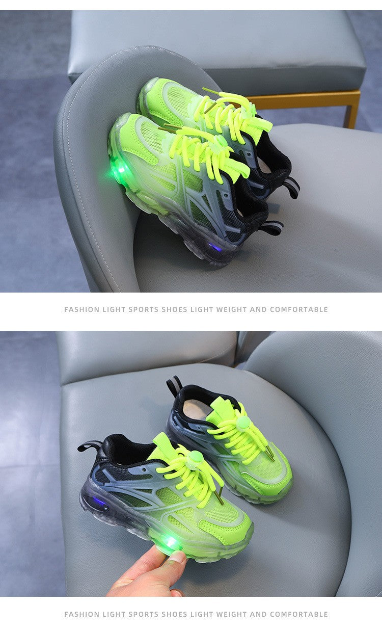 Summer Kid Sneakers New Fashion Light Up Boy Shoe Breathable Versatile Anti Slip Simple Sports Shoes Daily Classic Girl Shoes