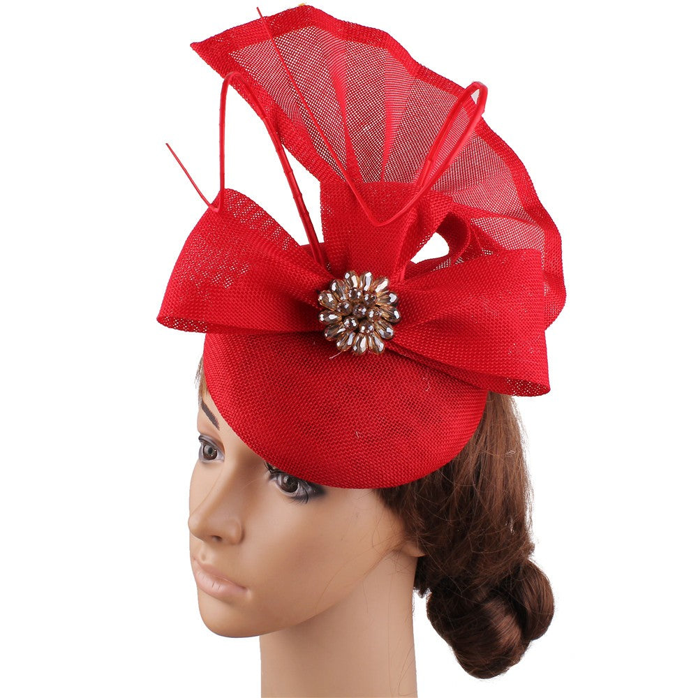 Nice Flower Fascinator Hats Fashion Bow Party Chapeau Cap Bride Women Wedding Chic Headwear With Hair Band Gril Hair Accessories