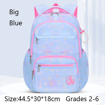 Fashion Moon Rainbow Girl School Bag Children Kid Backpack Cute Waterproof Large Capacity Gradient Pink Teenage Travel Backpack