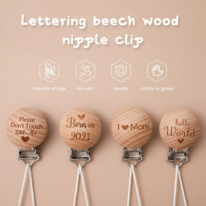[Sale] Let's Make 5Pcs Baby Teething Beech Wooden Pacifier Chain Clip Baby Food Grade Shape Holder Dummy Clip for DIY Accesories