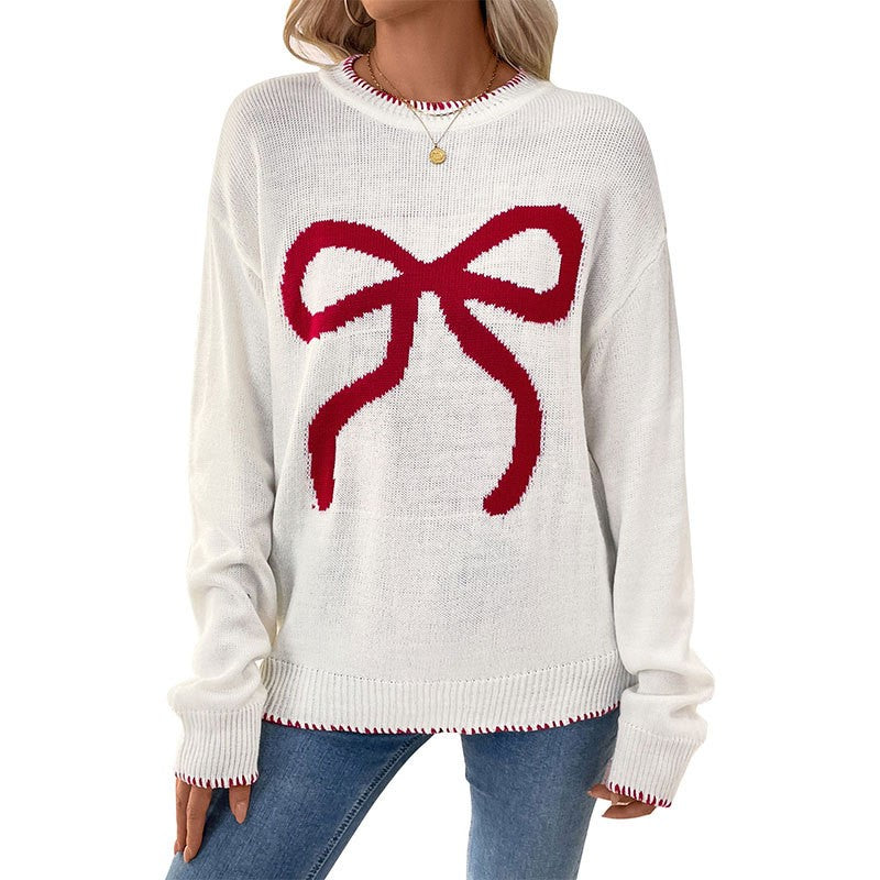Autumn and winter new European and American fashionable loose long sleeved round neck pullover Christmas sweater