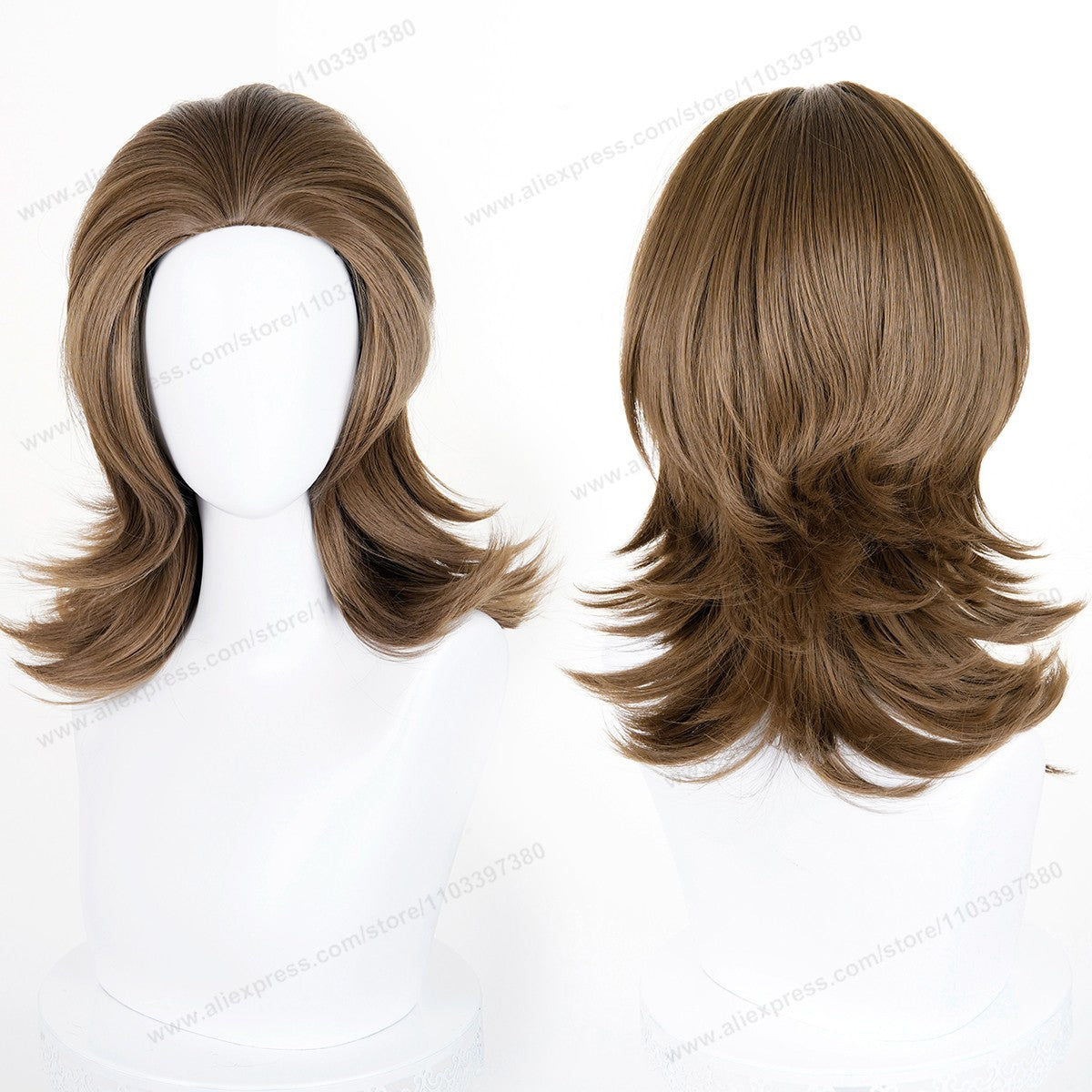 Anime 45cm Universal Cosplay Wig with Enlarged Scalp Free Parting Black White Yellow Man Women Heat Resistant Synthetic Hair