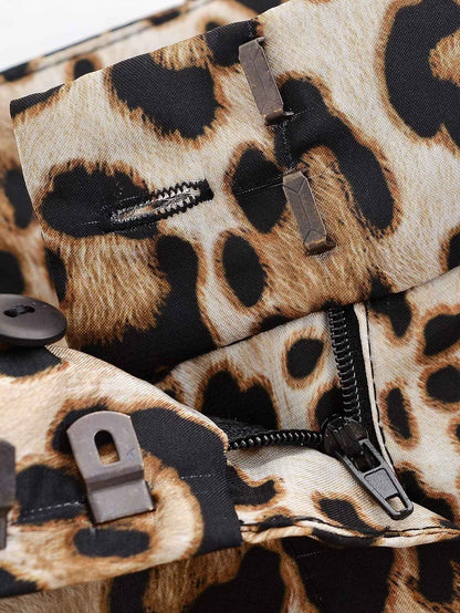 UNIZERA Leopard Satin with Belt High Waisted Trousers Wide Leg Pants Women's Clothing 2025 Summer New Arrivals Casual Pants