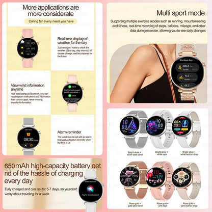Women Smartwatch 1.32inch AMOLED Screen Call ECG Sport Watch Blood Pressure Micro physical examination AI dial Women Smart Watch