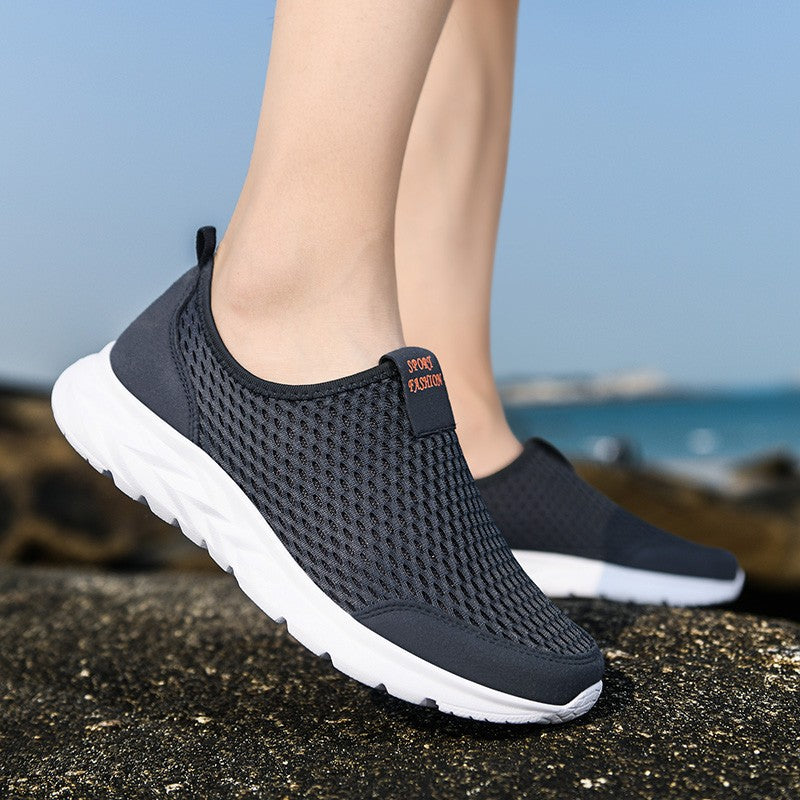 Tênis Masculino YRZL Respirável em Mesh, Casual, Antiderrapante para Uso Externo, Tamanho Grande, Loafer Leve para Caminhada, Calçado Masculino de Tênis
