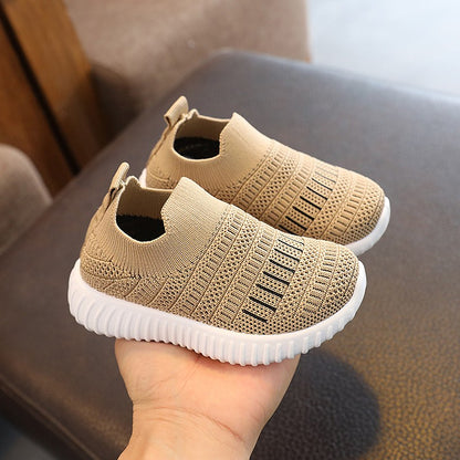 Size 20-31 Children Shoes Spring Autumn Kids Sneakers Soft Breathable Mesh Boys Slip-on Shoes Patchwork Color Girls Shoes