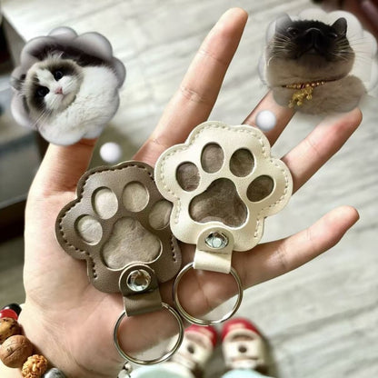 Chaveiro de Couro para Lembranças de Pelo de Pet, Medalhão Memorial para Guardar Pelo de Cão ou Gato, Lindo Presente de Luto por Pet, Chaveiro de Bolsa de Lembrança