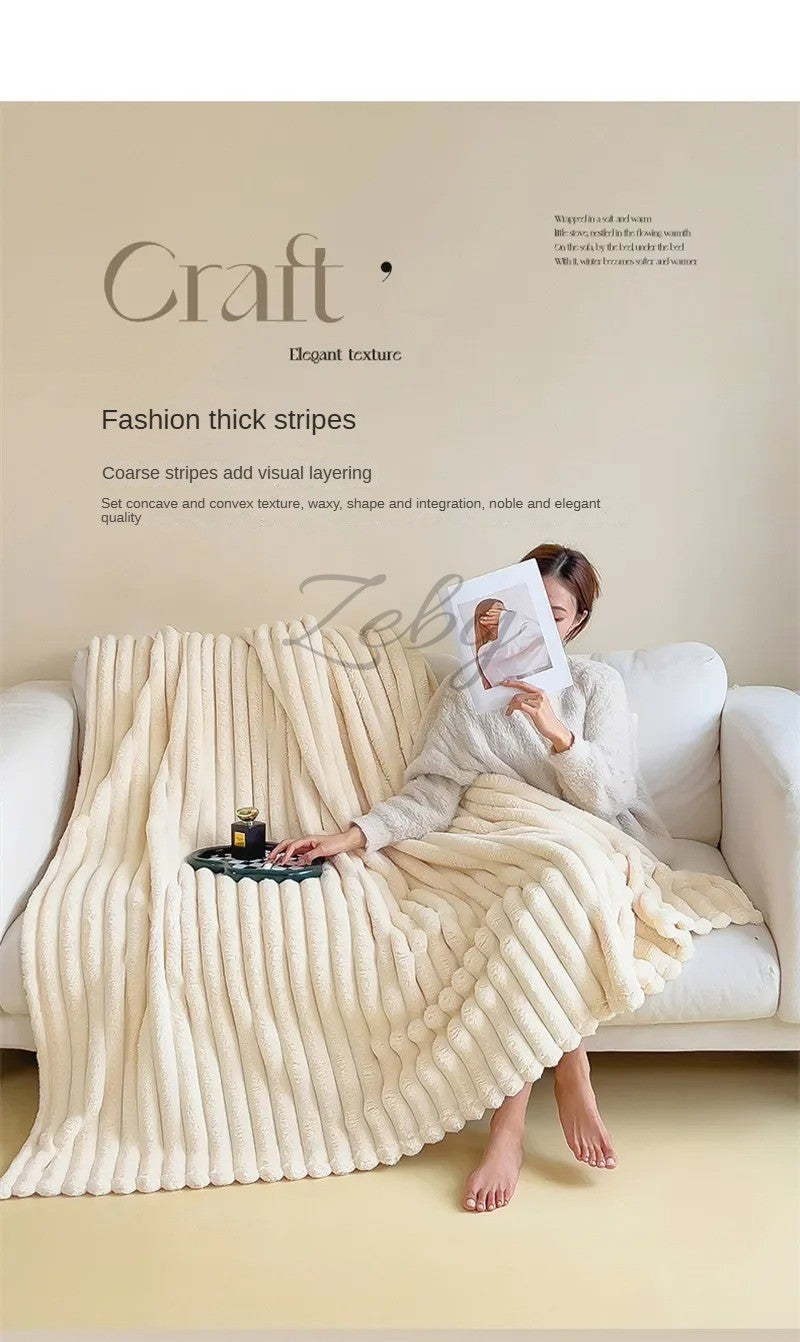 Imitation Rabbit Velvet Spring Autumn Warm Blankets or Blanket and Pillowcase Soft Fluffy Warmth Throw Blankets for Sofa Napping