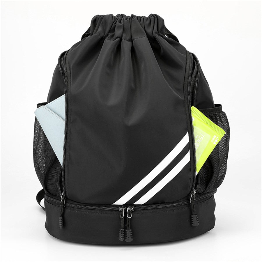 Mochila de Academia Fitness Bolsa Esportiva Feminina Masculina Mochila de Basquete Ao Ar Livre Bolsas de Armazenamento de Futebol Mochila Esportiva com Cordão de Treinamento