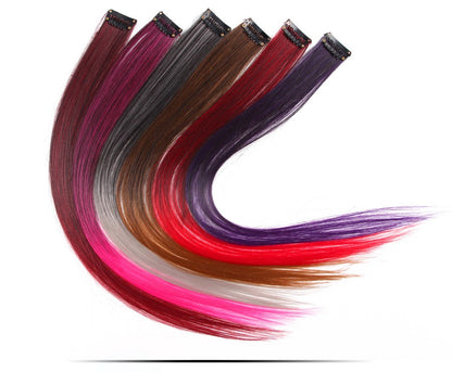 Alileader Aplique de Cabelo Extensão com Clip 57 Cores Ombre Liso Extensão de Cabelo com Clip em Apliques Peças de Cabelo de Fibra de Alta Temperatura