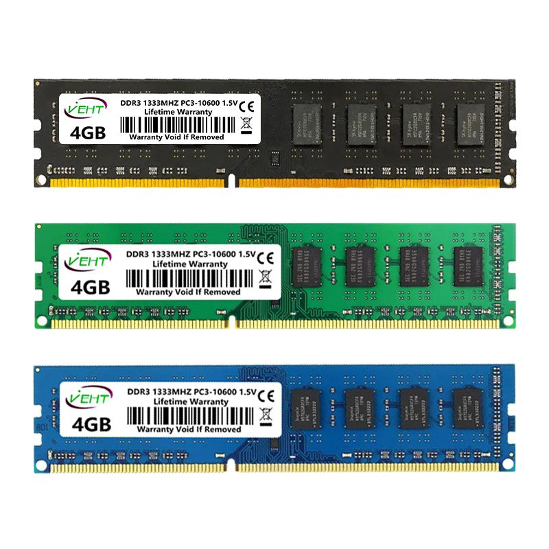 Memória Desktop DDR3 2GB 4GB 8GB Ram PC3 1066 1333 1600Mhz 1.5V 240Pin DDR3 8500 10600 12800 DIMM Non-ECC Memória Ram de Computador