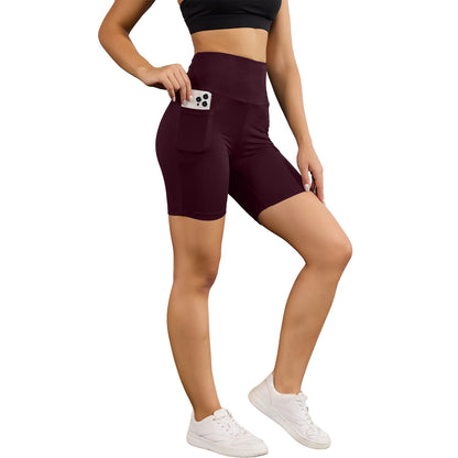 High Waisted Biker Shorts For Women With Pockets Super Soft No See Through Workout Running Yoga Athletic Push Up Gym